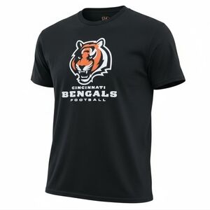 ​Cincinnati Bengals NFL Official Football Shirt Black Bengal Logo Men's Medium
